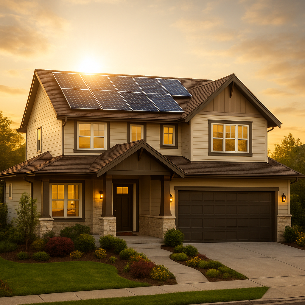 Home with solar panels